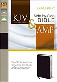 Side-By-Side Bible-PR-KJ/Am-Large Print (Bonded Leather)