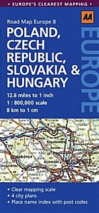 Road Map Poland, Czech Rep and Hungary (Map, FOL)