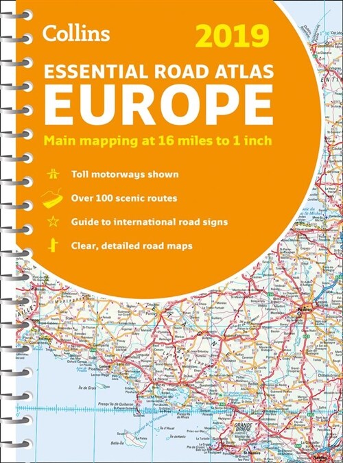 2019 Collins Essential Road Atlas Europe (Spiral Bound, New ed)