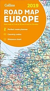 2019 Collins Map of Europe (Sheet Map, folded, edition)