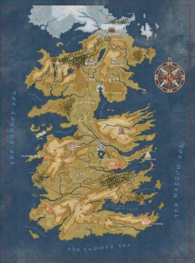 [중고] Game of Thrones Cersei Westeros Map Puzzle (Board Games)