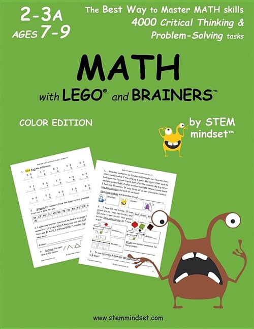 Math with Lego and Brainers Grades 2-3a Ages 7-9 Color Edition (Paperback)