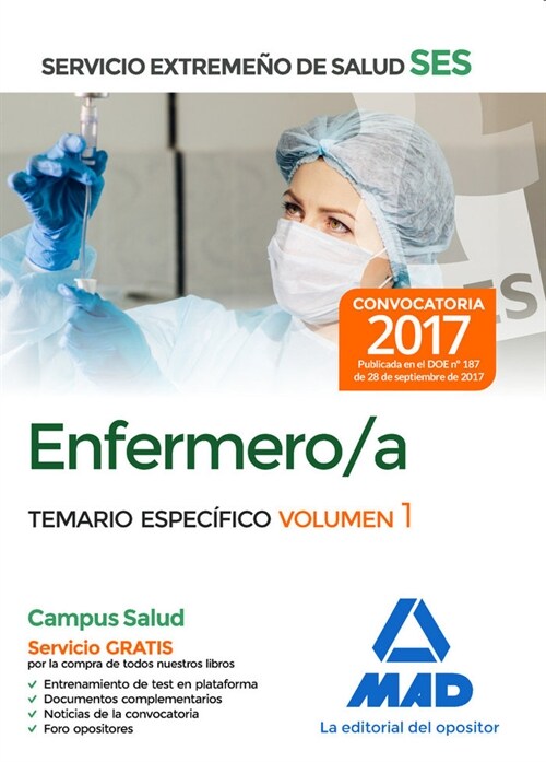 ENFERMERO/A DEL SERVICIO EXTREMENODE SALUD (SES). TEMARIO ESPECIFICOVOLUMEN 1 (Paperback)