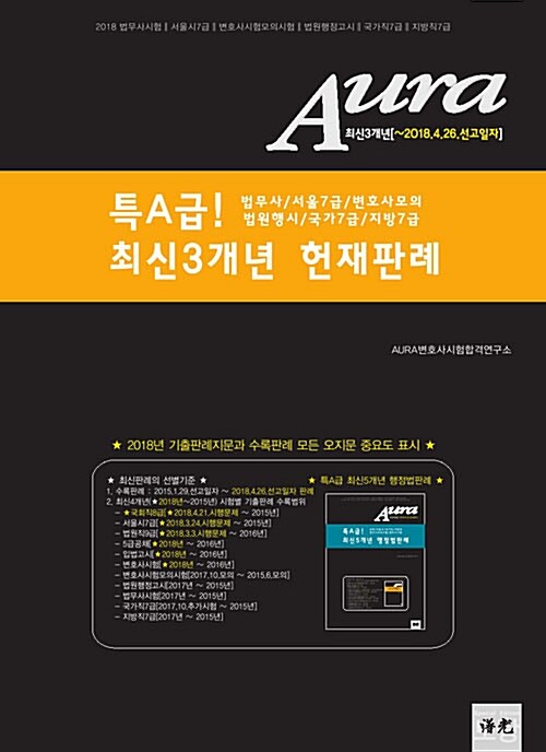 2018 Aura 특A급! 최신3개년 헌재판례