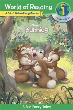 [중고] World of Reading: Disney Bunnies 3-In-1 Listen-Along Reader-Level 1: 3 Fun Fuzzy Tales [With Audio CD] (Paperback)