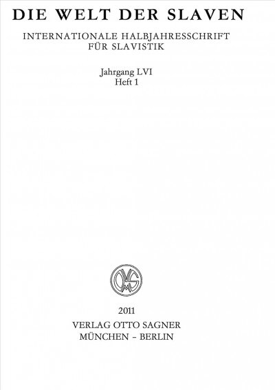 Die Welt der Slaven. Jahrgang LVI (2011) Heft 1 (Paperback)