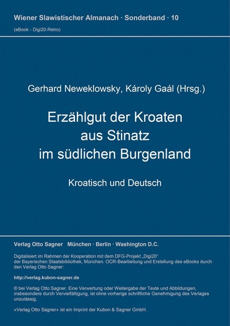 Erzaehlgut der Kroaten aus Stinatz im suedlichen Burgenland (Paperback)