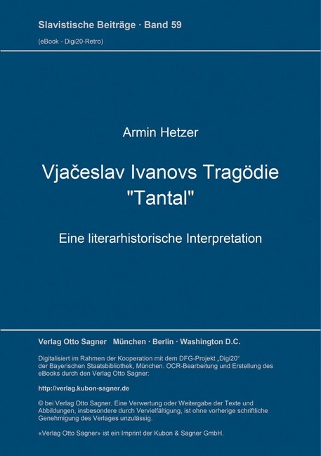 Vjačeslav Ivanovs Tragoedie Tantal (Paperback)
