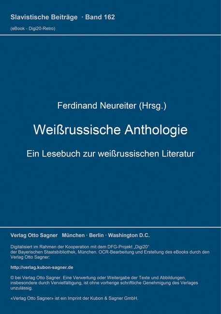 Weißrussische Anthologie (Paperback)