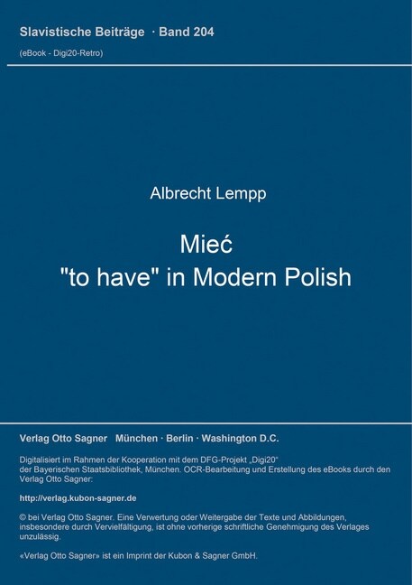 Mieć, to have in Modern Polish (Paperback)