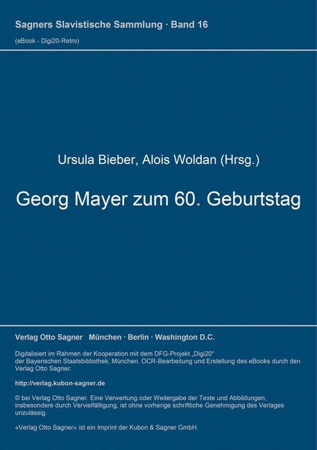 Georg Mayer zum 60. Geburtstag (Paperback)