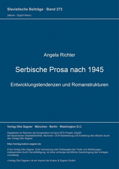 Serbische Prosa nach 1945 (Paperback)