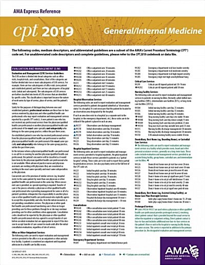 Erc-CPT 2019 General/Internal Medicine (Paperback)