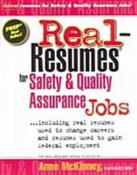 Real Resumes for Safety & Quality Assurance Jobs (Paperback)