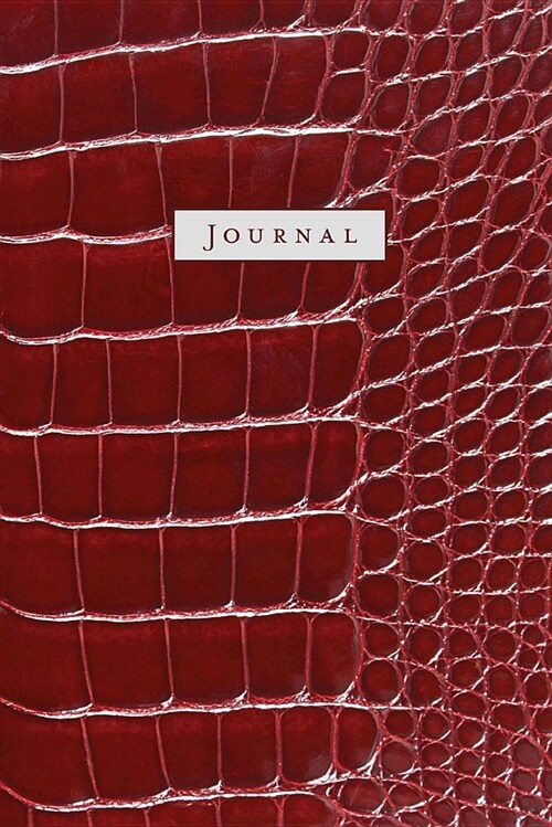 Journal: 120 Blank Lined Pages, 6x9 College Ruled Notebooks and Journals, Shiny Red Crocodile Leather paperback - Designer Jour (Paperback)