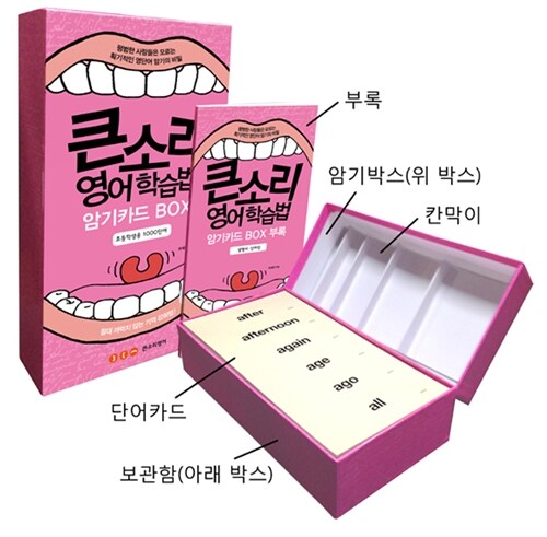 큰소리 영어 학습법 암기카드 BOX : 초등학생용 1000단어 (단어카드 + 설명서.단어장)