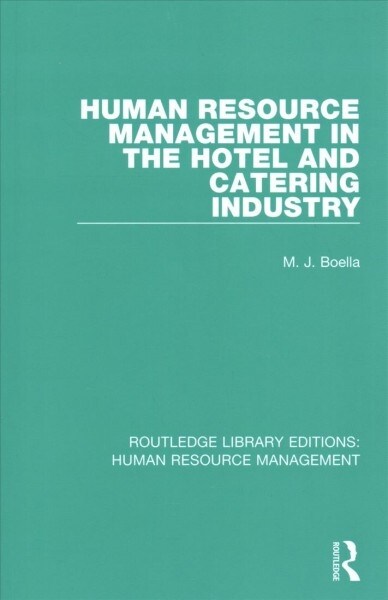 Human Resource Management in the Hotel and Catering Industry (Paperback)