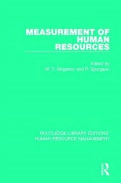 Measurement of Human Resources (Paperback)