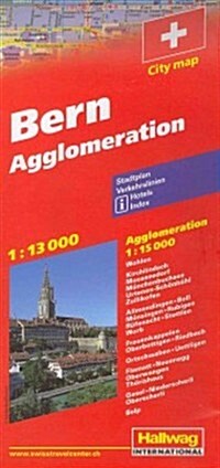 Hallwag Bern Agglomeration (Map, FOL, Multilingual)