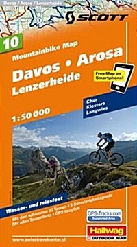 Hallwag Davos-Arosa-Lenzerheide Road Map (Map)