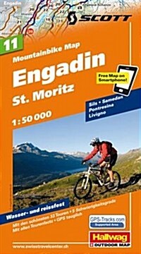 Hallwag Engadin - St. Moritz Road Map (Map)