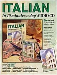 Italian in 10 Minutes a Day Book + Audio: Language Course for Beginning and Advanced Study. Includes Workbook, Flash Cards, Sticky Labels, Menu Guide, (Audio CD)