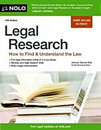 Legal Research: How to Find & Understand the Law (Paperback, 16)