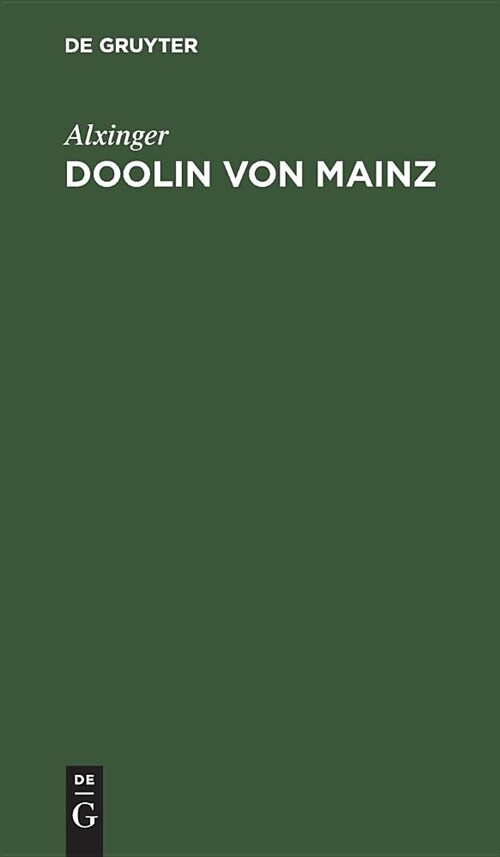 Doolin Von Mainz (Hardcover)