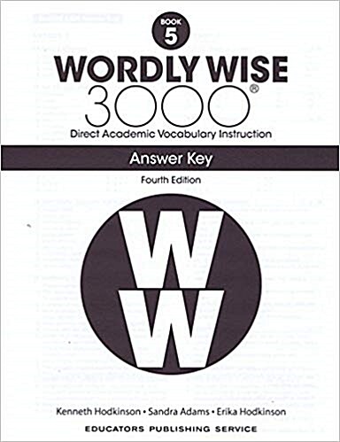 [중고] Wordly Wise 3000: Answer Key 5 (Paperback, 4th Edition)