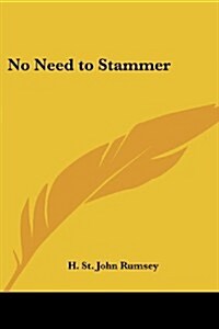 No Need to Stammer (Paperback)