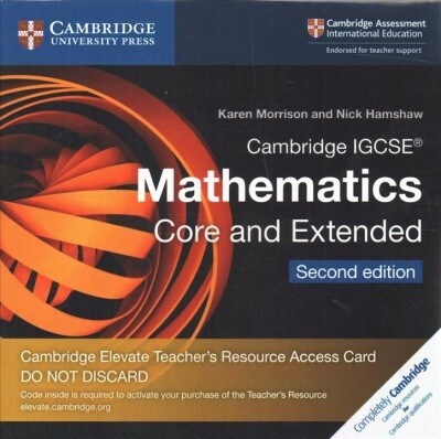 Cambridge IGCSE® Mathematics Core and Extended Cambridge Elevate Teachers Resource Access Card (Digital product license key, 2 Revised edition)