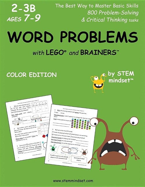 Word Problems with Lego and Brainers Grades 2-3b Ages 7-9 Color Edition (Paperback)