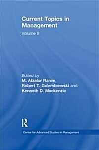Current Topics in Management : Volume 8 (Paperback)