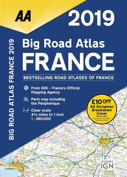 AA Big Road Atlas France 2019 (Paperback, 18 Revised edition)