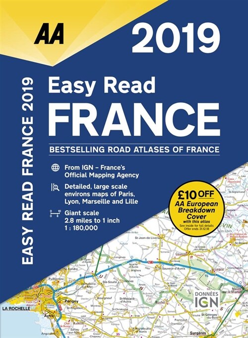 AA Easy Read Atlas France 2019 (Paperback, 14 Revised edition)