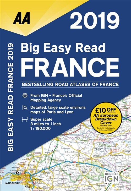 AA Big Easy Read Atlas France 2019 (Paperback, 12 Revised edition)