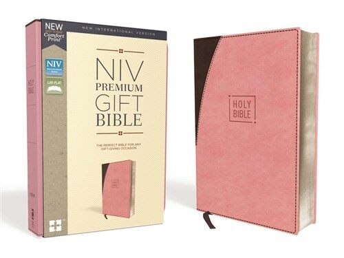 Niv, Premium Gift Bible, Leathersoft, Pink/Brown, Red Letter Edition, Comfort Print (Imitation Leather)