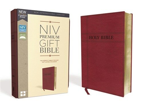 Niv, Premium Gift Bible, Leathersoft, Burgundy, Red Letter Edition, Comfort Print (Imitation Leather)