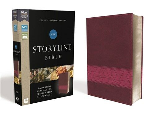 Niv, Storyline Bible, Leathersoft, Pink, Comfort Print: Each Story Plays a Part. See How They All Connect. (Imitation Leather)