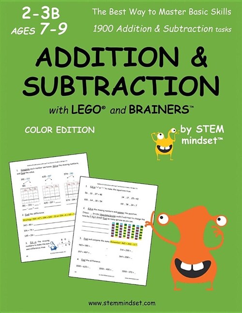 Addition & Subtraction with Lego and Brainers Grades 2-3b Ages 7-9 Color Edition (Paperback)