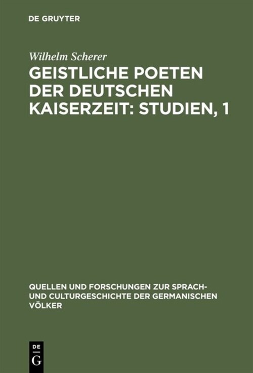 Geistliche Poeten Der Deutschen Kaiserzeit: Studien, 1 (Hardcover, Reprint 2018)