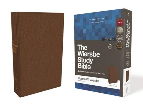 Nkjv, Wiersbe Study Bible, Genuine Leather, Brown, Comfort Print: Be Transformed by the Power of Gods Word (Leather)