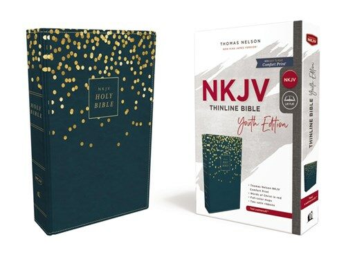 Nkjv, Thinline Bible Youth Edition, Leathersoft, Blue, Red Letter Edition, Comfort Print (Imitation Leather)