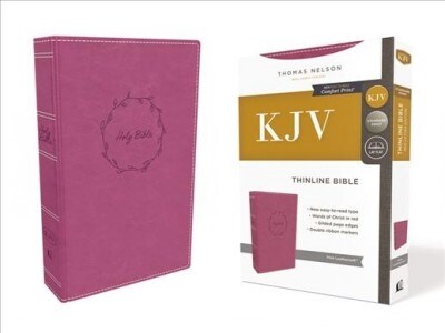 Kjv, Thinline Bible, Leathersoft, Pink, Red Letter Edition, Comfort Print (Imitation Leather)