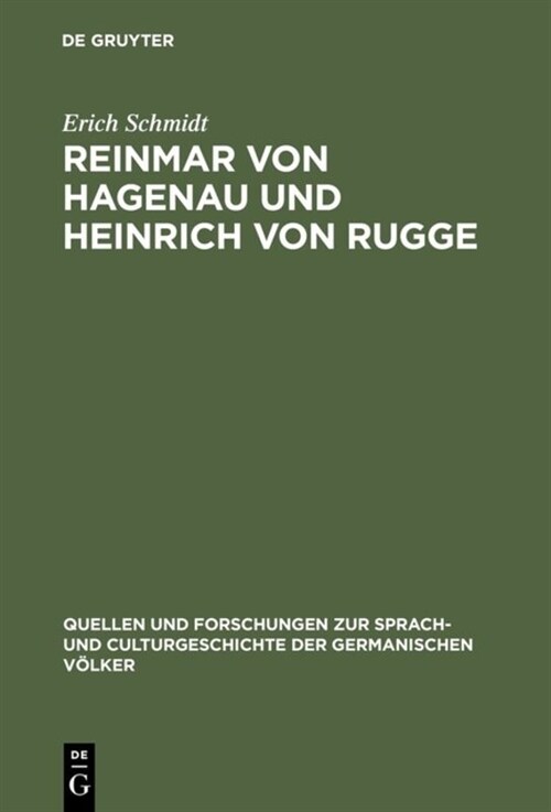 Reinmar Von Hagenau Und Heinrich Von Rugge (Hardcover, Reprint 2018)