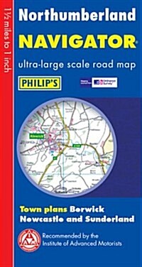 Northumberland Navigator Ultra-Large Scale Road Map (Paperback)