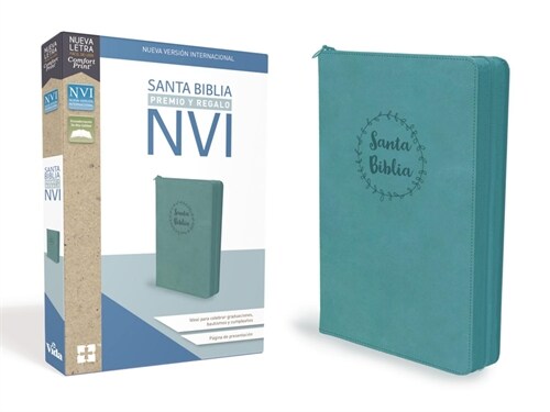 Santa Biblia de Premio Y Regalo Nvi, Leathersoft, Aqua Con Cremallera (Leather)