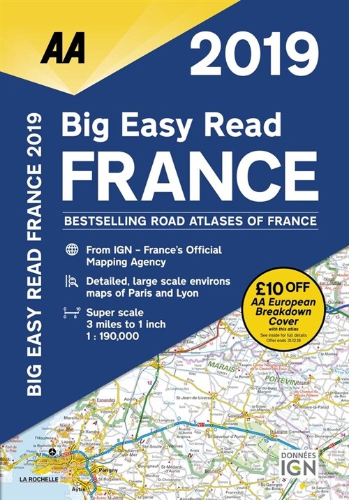 AA Big Easy Read Atlas France 2019 (Spiral Bound, 12 Revised edition)