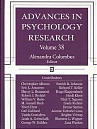 Advances in Psychology Researchv. 38 (Hardcover, UK)