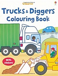 First Colouring Book Trucks and Diggers + stickers (Paperback)